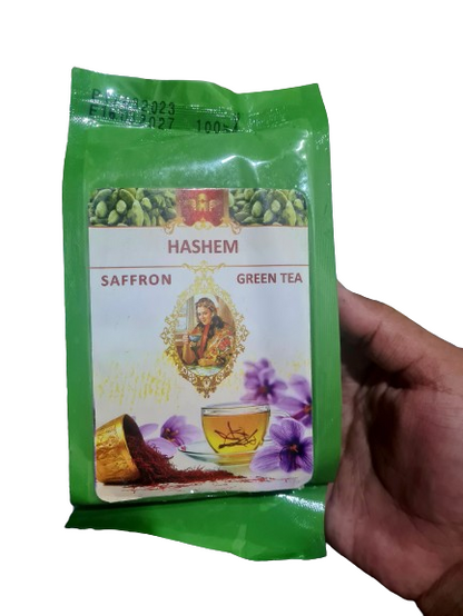 Hashem Tea Saffron (Zafran) Green Tea 100gm