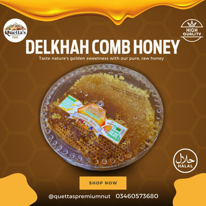 NATURAL DELKHAH COMB HONEY (SHEHAD) 1kg